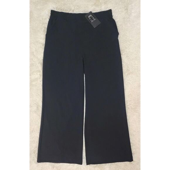 Fabletics New Women’s Downtown Wide Leg Size XL Black Pull-On Athleisure Pants - Picture 2 of 8